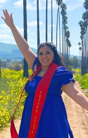 student in graduation attire