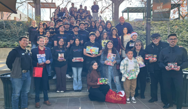 December 2023 Upward Bound (UB)  community service toy drive project. Picture includes Upward Bound students (volunteers), UB staff, Martina Granados (Senior Director), Diaz Family Foundation board members, Boys & Girls Clubs of Fresno County (Headquarters Office), California Council President Tyler Maxwell, and President Saul Jimenez Sandoval